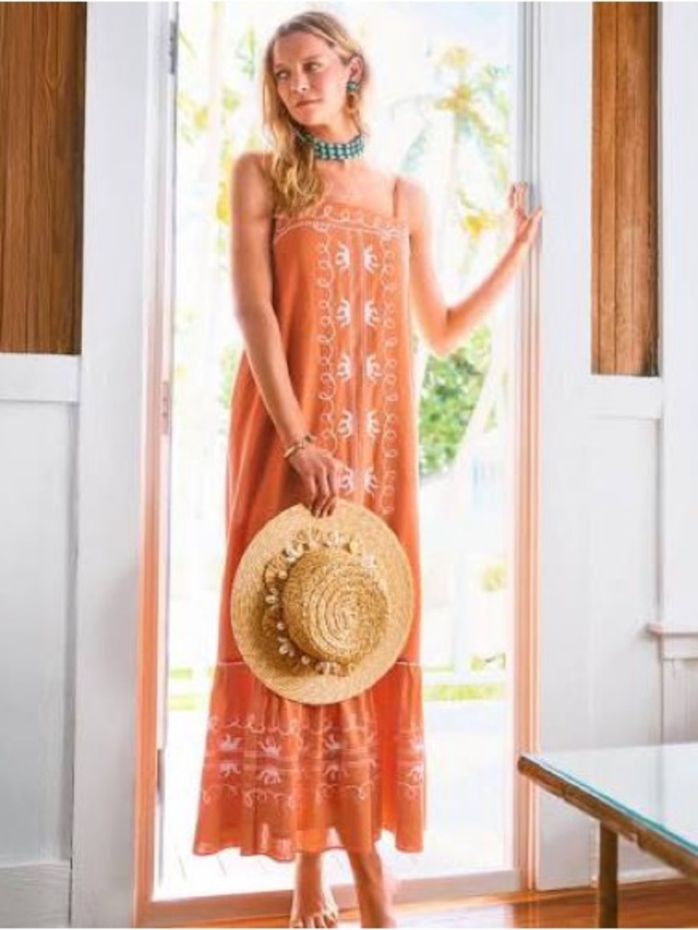 NWOT Lilly Pulitzer Linen Rozalie Dress Size 12 in Papaya Frond Fantasy - Picture 6 of 6